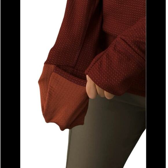 Prana Burgundy Long Sleeve Half Zip Wool Wensley Top Size S - Picture 5 of 12